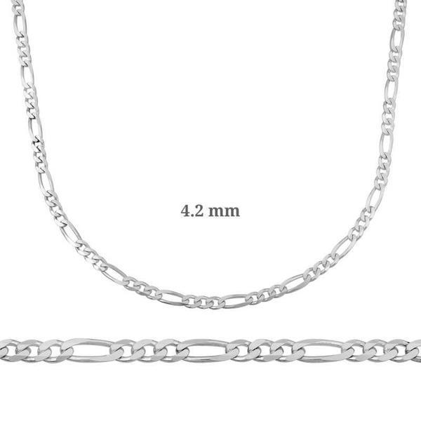 4.2 mm Gümüş Figaro Zincir - 120 mikron SL3345 - Image 1