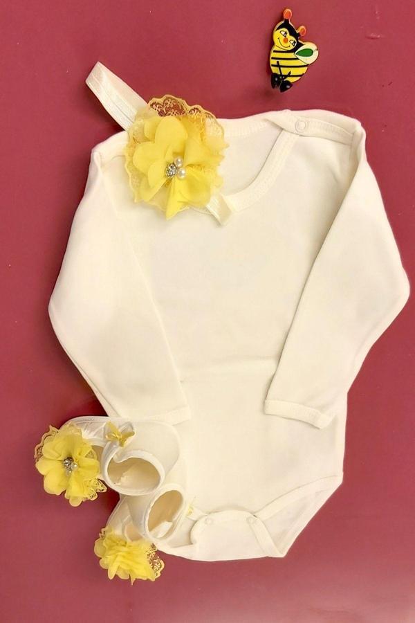 Momıdea Body Patik Ve Saç Bandı Takım 3'Lü Set - Image 1