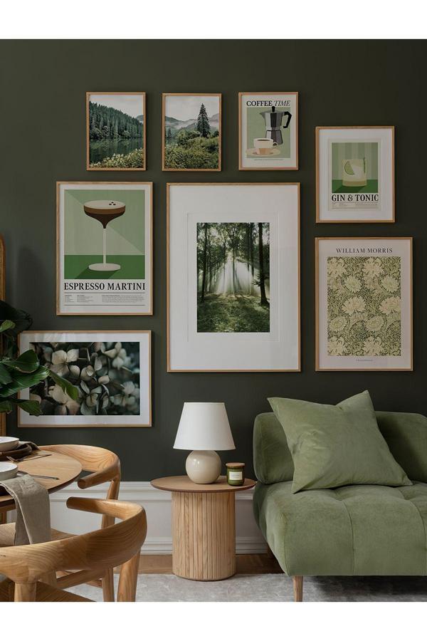 Artavessa 8 Parça Ahşap Çerçeve Görünümlü Mdf Tablo Seti - Image 1
