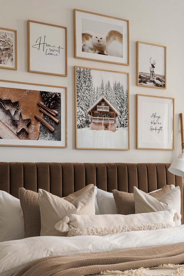 Artavessa 7 Parça Ahşap Çerçeve Görünümlü Mdf Tablo Seti - Image 1