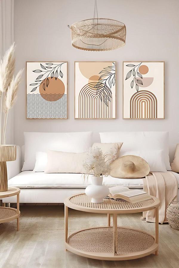 Artavessa 3 Parça Gerçek Ahşap Çerçeveli Tablo Seti - Image 1