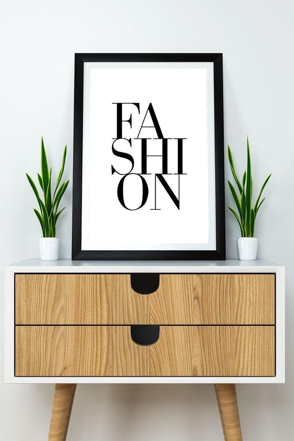 Artavessa Tek Parça Çerçeve Görünümlü Yazılı Mdf Tablo "Fashion" - Image 1