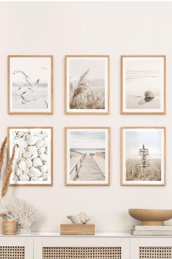 Artavessa 6 Parça Ahşap Çerçeve Görünümlü Mdf Tablo Seti - Image 1