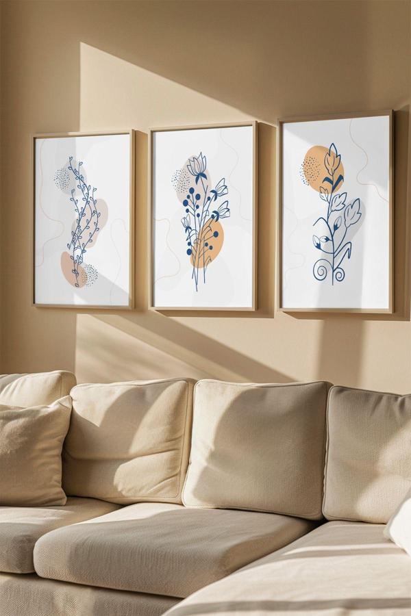 Artavessa Gerçek Ahşap Çerçeveli 3 Parça 3D Poster Tablo Seti - Image 1