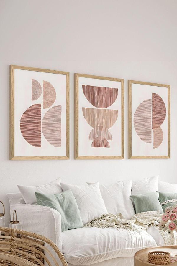 Artavessa 3 Parça Ahşap Çerçeve Görünümlü Mdf Poster Tablo Seti - Set 56 - Image 1