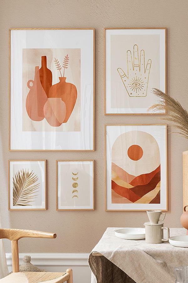 Artavessa 5 Parça Ahşap Çerçeve Görünümlü Mdf Tablo Seti - Image 1