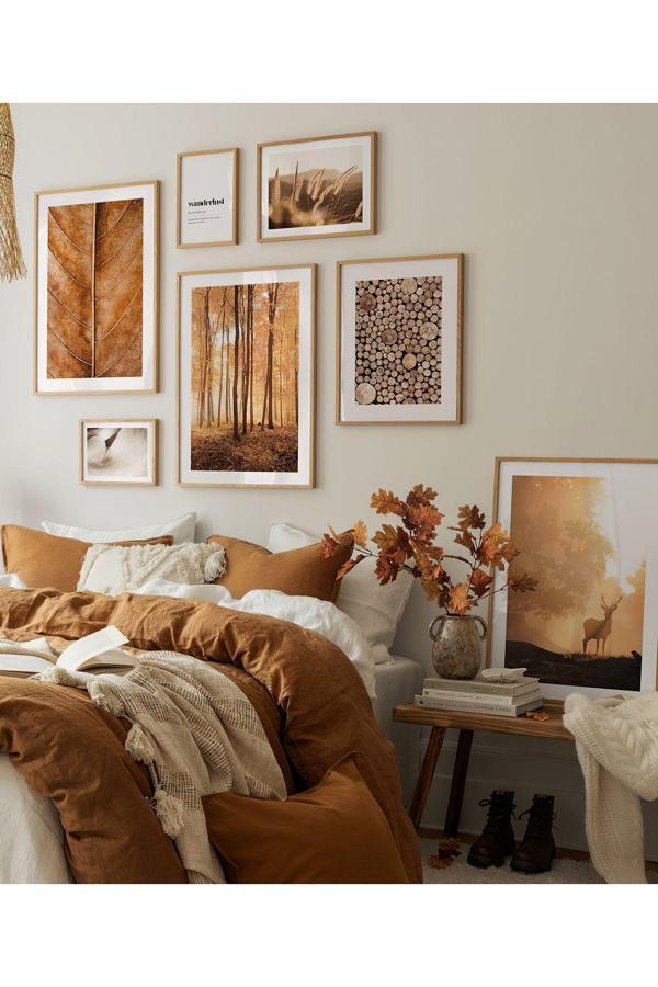 Artavessa 6 Parça Ahşap Çerçeve Görünümlü Mdf Tablo Seti - Image 1