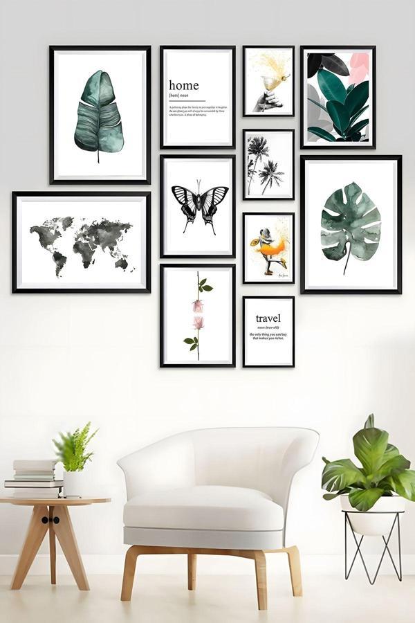 Artavessa 11 Parça Çerçeve Görünümlü Mdf Tablo Seti - Image 1