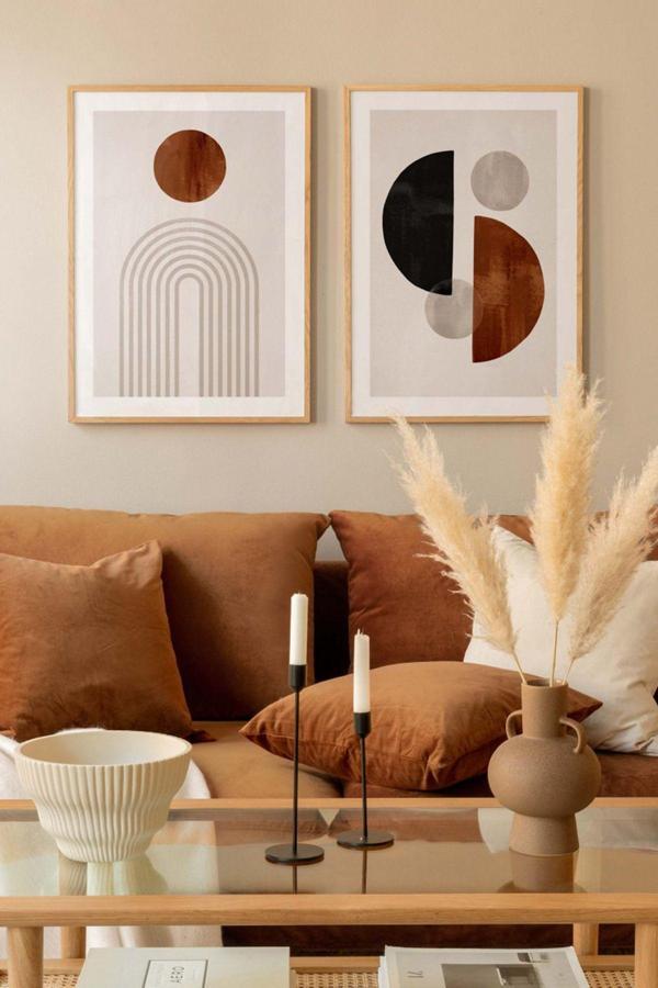 Artavessa 2 Parça Ahşap Çerçeve Görünümlü Mdf Tablo Seti - Image 1