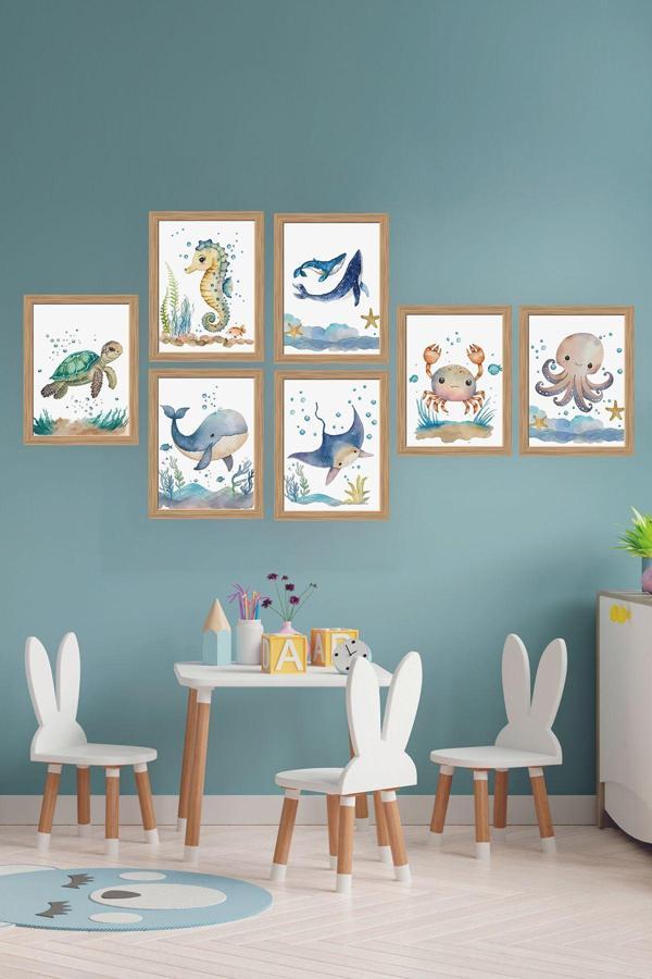 Artavessa 7 Parça Çerçeve Görünümlü Mdf Tablo Seti - Image 1