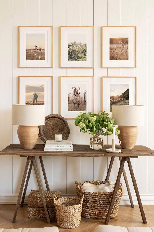 Artavessa 6 Parça Ahşap Çerçeve Görünümlü Mdf Tablo Seti - Image 1
