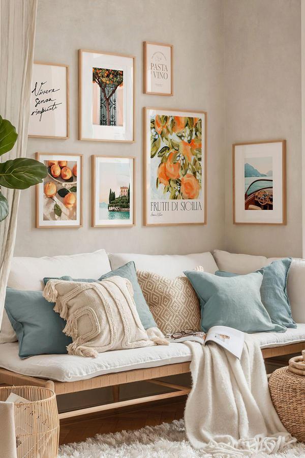 Artavessa 7 Parça Ahşap Çerçeve Görünümlü Mdf Tablo Seti - Image 1