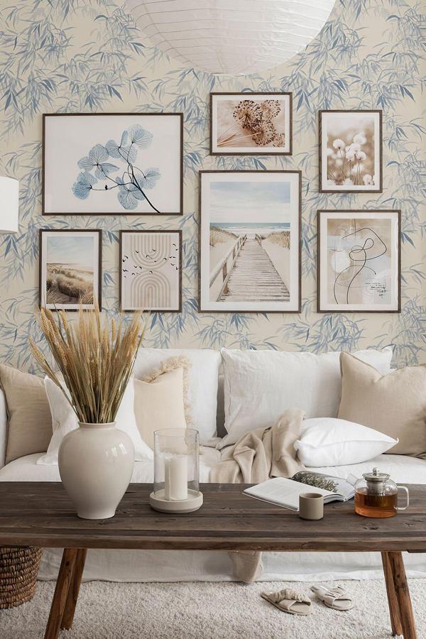 Artavessa 7 Parça Ahşap Çerçeve Görünümlü Mdf Tablo Seti - Image 1