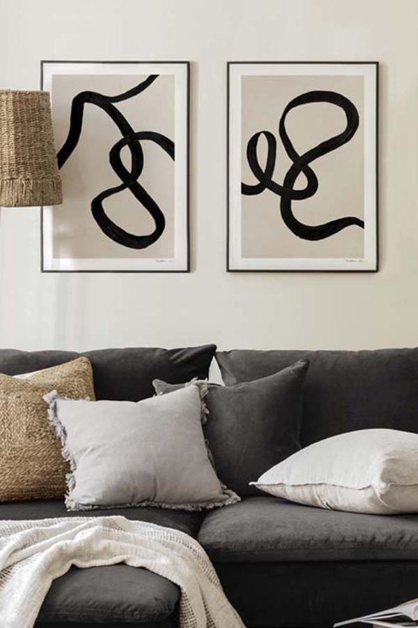 Artavessa 2 Parça Ahşap Çerçeve Görünümlü Mdf Tablo Seti - Image 1