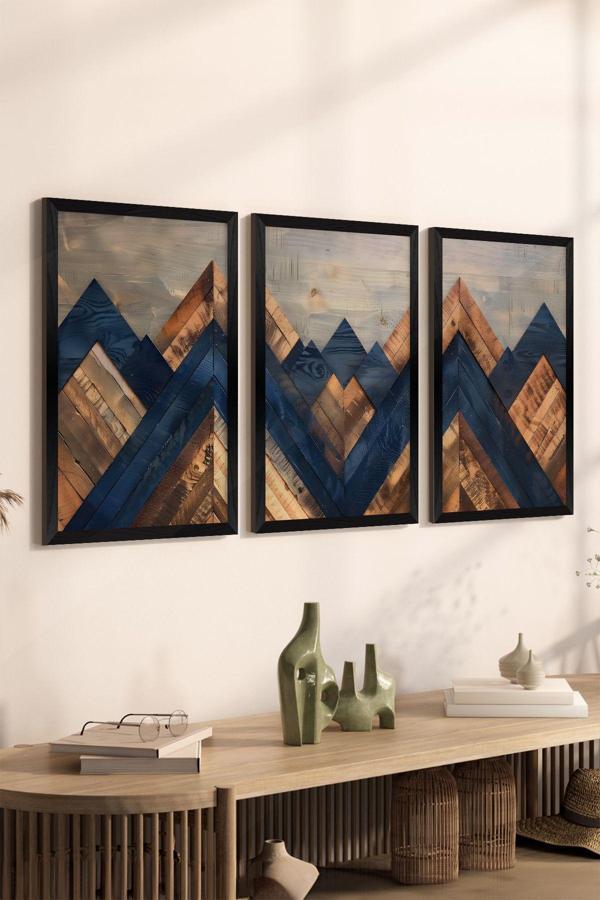 Artavessa 3 Parça Siyah Çerçeve Görünümlü Mdf Poster Tablo Seti - Set 26 - Image 1