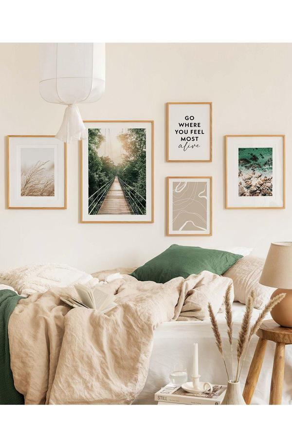 Artavessa 5 Parça Ahşap Çerçeve Görünümlü Mdf Tablo Seti - Image 1