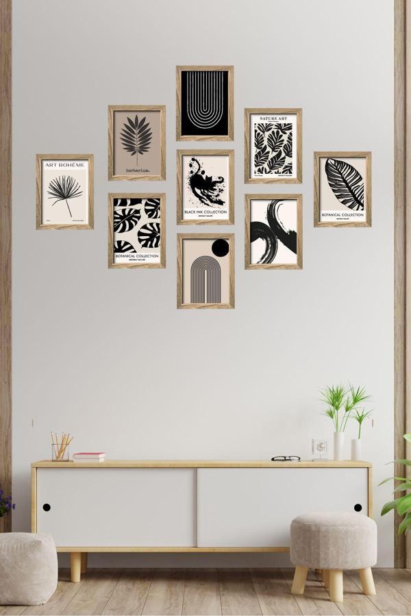 Artavessa 9 Parça Çerçeve Görünümlü Mdf Tablo Seti - Image 1