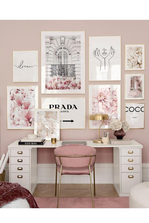 Artavessa 10 Parça Ahşap Çerçeve Görünümlü Mdf Tablo Seti - Image 1