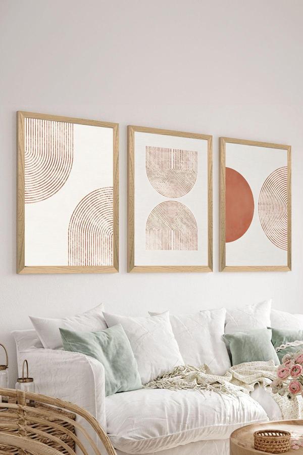 Artavessa 3 Parça Ahşap Çerçeve Görünümlü Mdf Poster Tablo Seti - Set 20 - Image 1