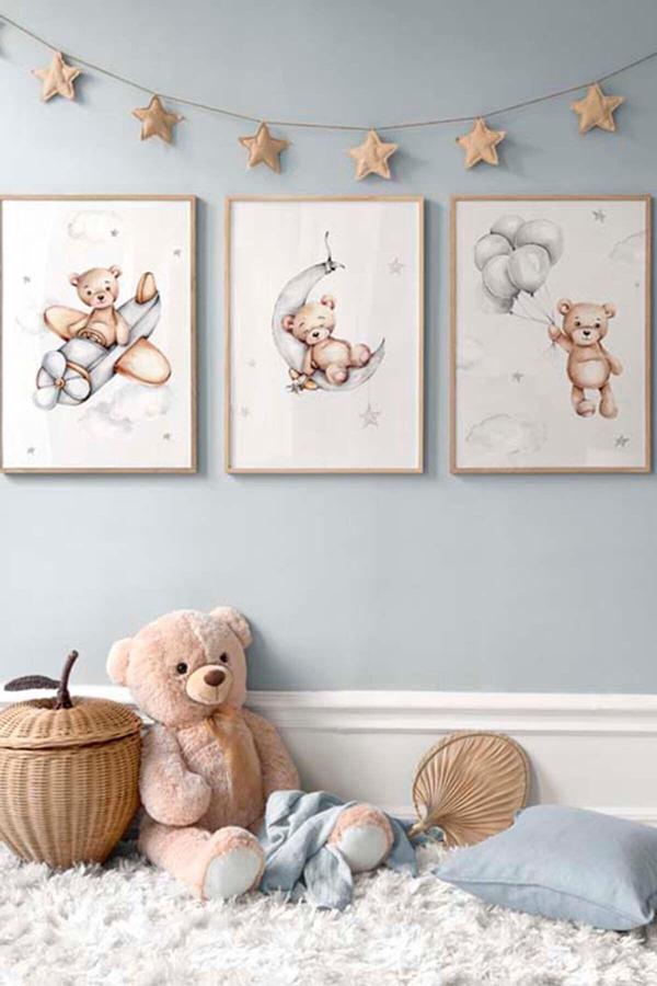 Artavessa 3 Parça Gerçek Ahşap Çerçeveli Tablo Seti - Image 1