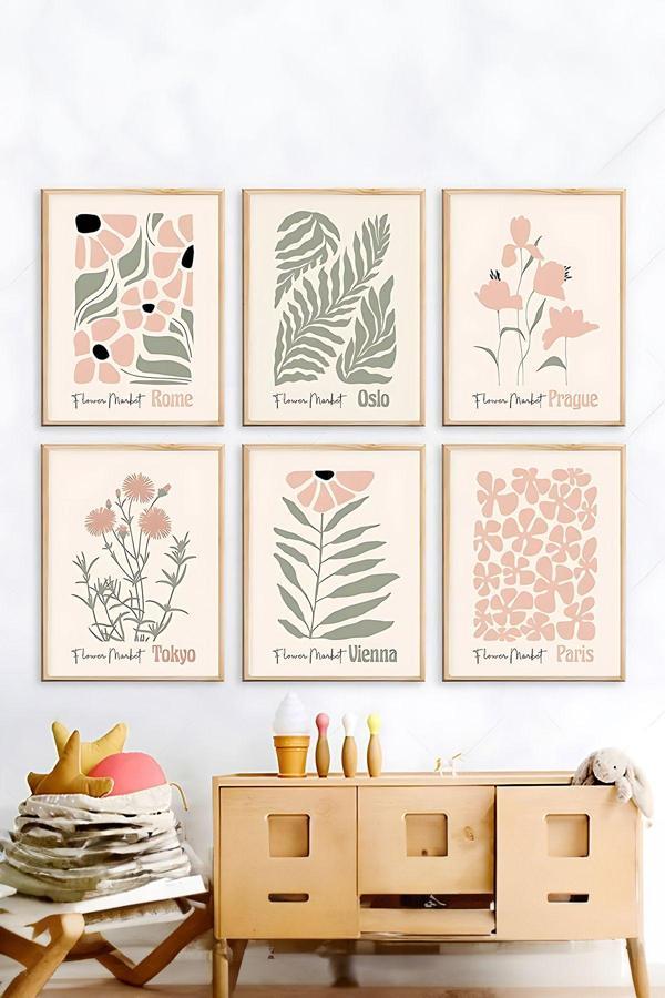 Artavessa 6 Parça Çerçeve Görünümlü Mdf Tablo Seti - Image 1