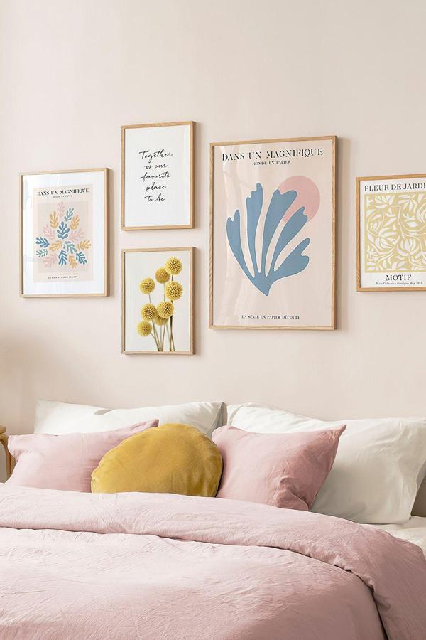 Artavessa 5 Parça Ahşap Çerçeve Görünümlü Mdf Tablo Seti - Image 1