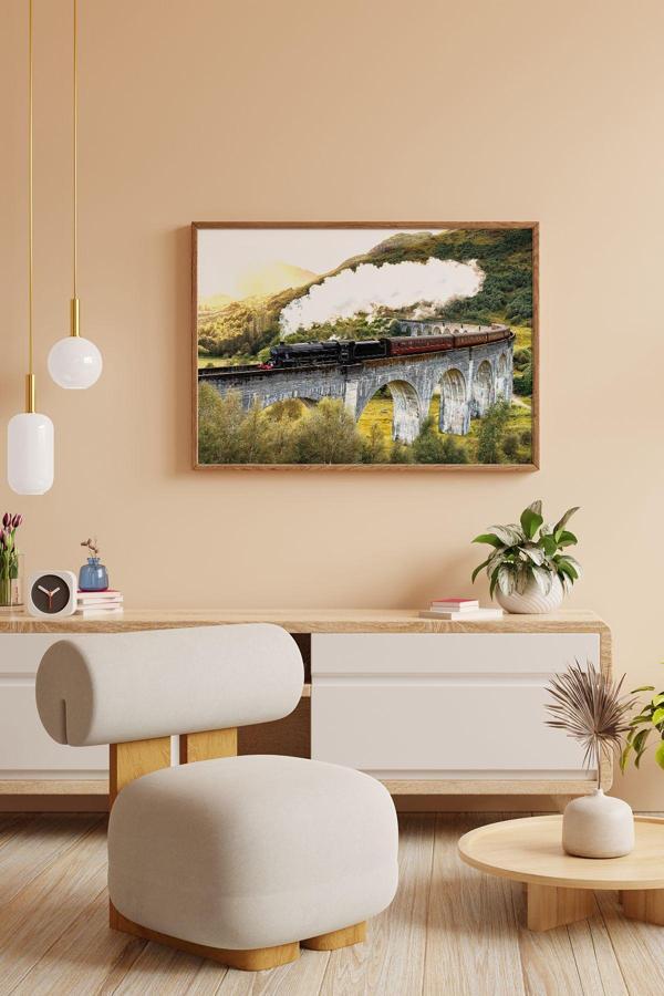 Artavessa Tek Parça Kahverengi Gerçek Ahşap Çerçeveli Tablo Seti - Model 6 - Image 1