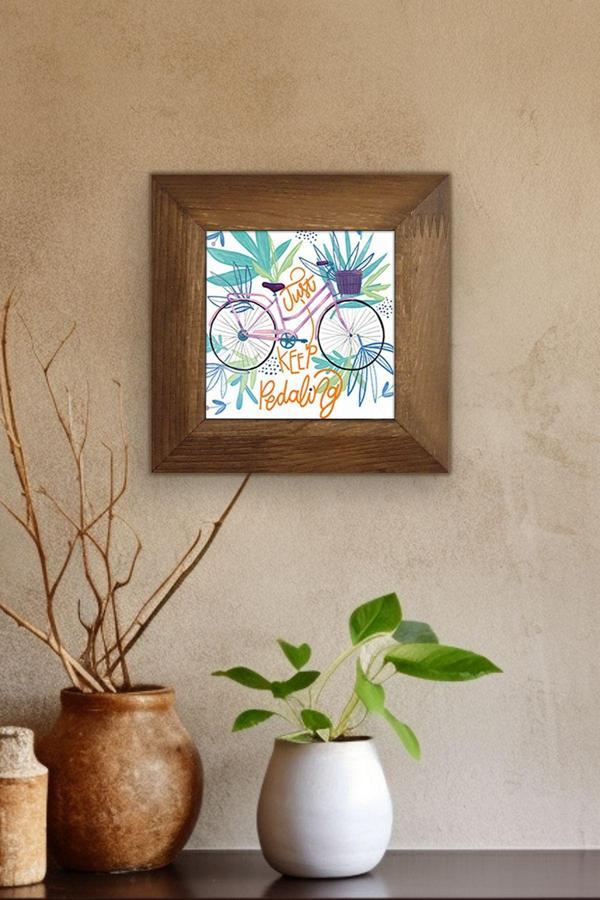 Artavessa Masif Ahşap Çerçeveli Taş Tablo Pano 15,5 X 15,5 Cm - Image 1