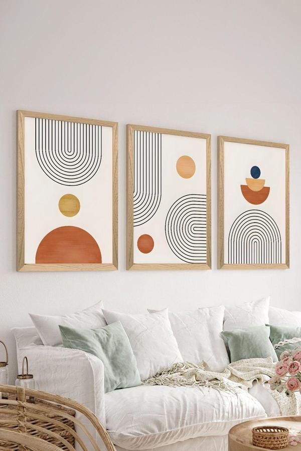 Artavessa 3 Parça Ahşap Çerçeve Görünümlü Mdf Poster Tablo Seti - Set 16 - Image 1