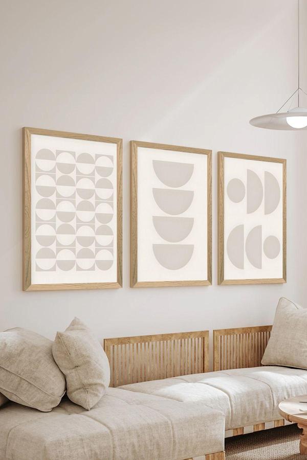 Artavessa 3 Parça Ahşap Çerçeve Görünümlü Mdf Poster Tablo Seti - Set 31 - Image 1