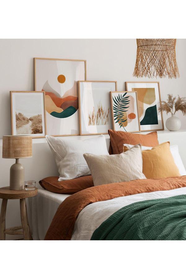 Artavessa 5 Parça Ahşap Çerçeve Görünümlü Mdf Tablo Seti - Image 1