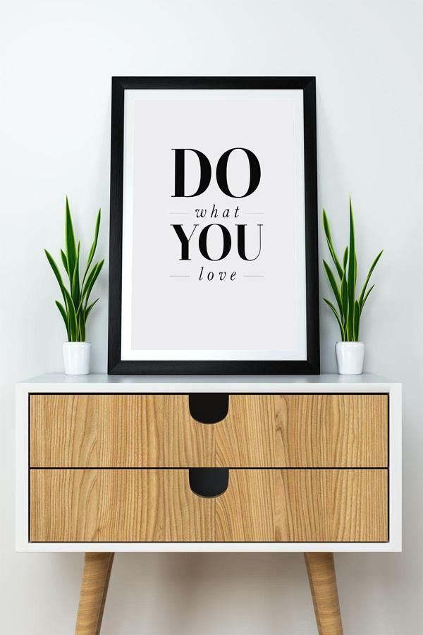 Artavessa Tek Parça Çerçeve Görünümlü Yazılı Mdf Tablo "Do What You Love" - Image 1