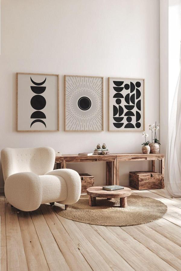 Artavessa Gerçek Ahşap Çerçeveli 3 Parça 3D Poster Tablo Seti - Image 1