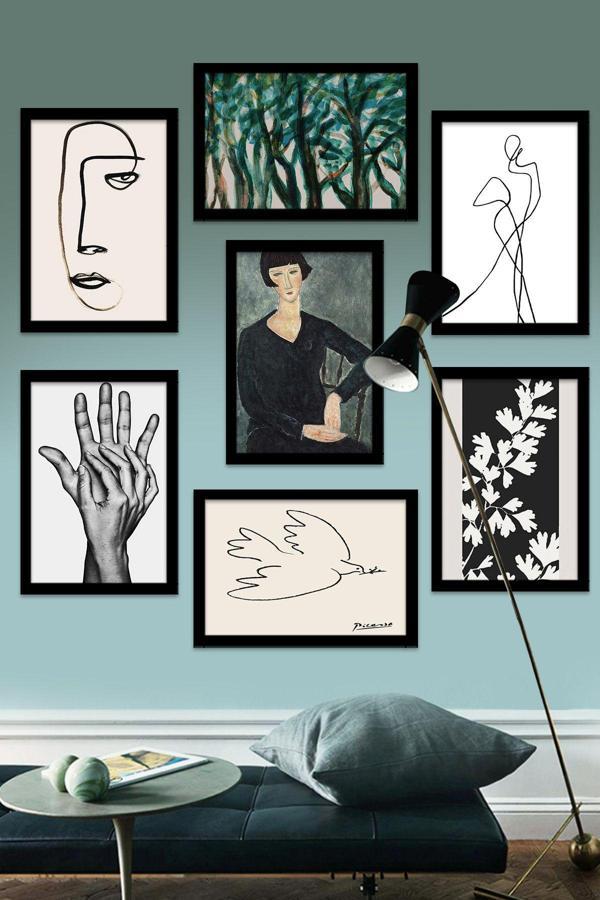 Artavessa 7 Parça Çerçeve Görünümlü Mdf Tablo Seti - Image 1
