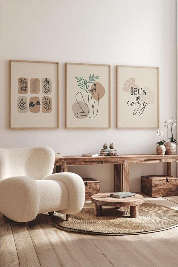 Artavessa Gerçek Ahşap Çerçeveli 3 Parça 3D Poster Tablo Seti - Image 1