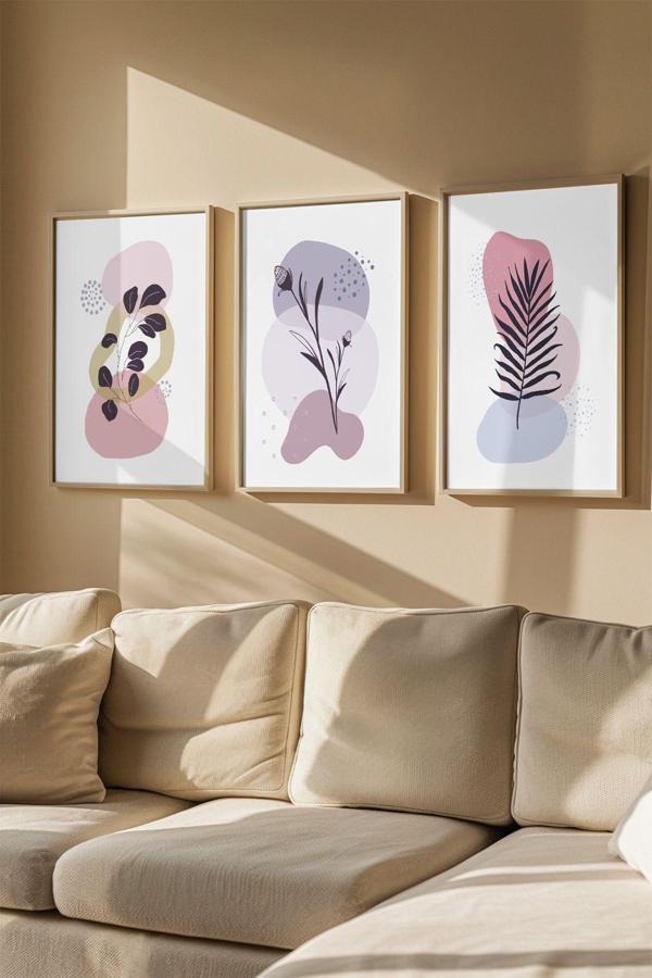 Artavessa Gerçek Ahşap Çerçeveli 3 Parça 3D Poster Tablo Seti - Image 1