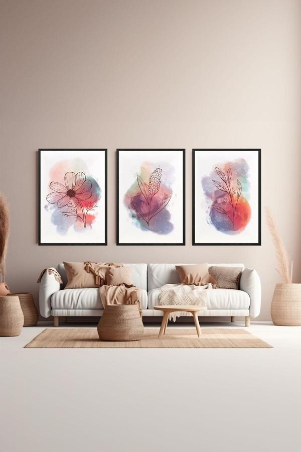 Artavessa 3 Parça Çerçeve Görünümlü Mdf Tablo Seti - Image 1