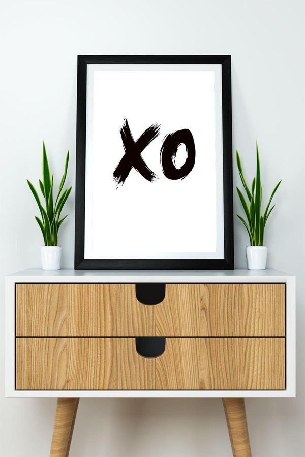 Artavessa Tek Parça Çerçeve Görünümlü Yazılı Mdf Tablo "Xo" - Image 1