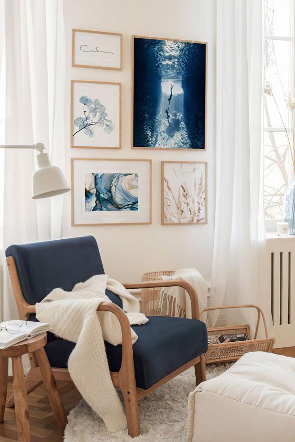 Artavessa 5 Parça Ahşap Çerçeve Görünümlü Mdf Tablo Seti - Image 1