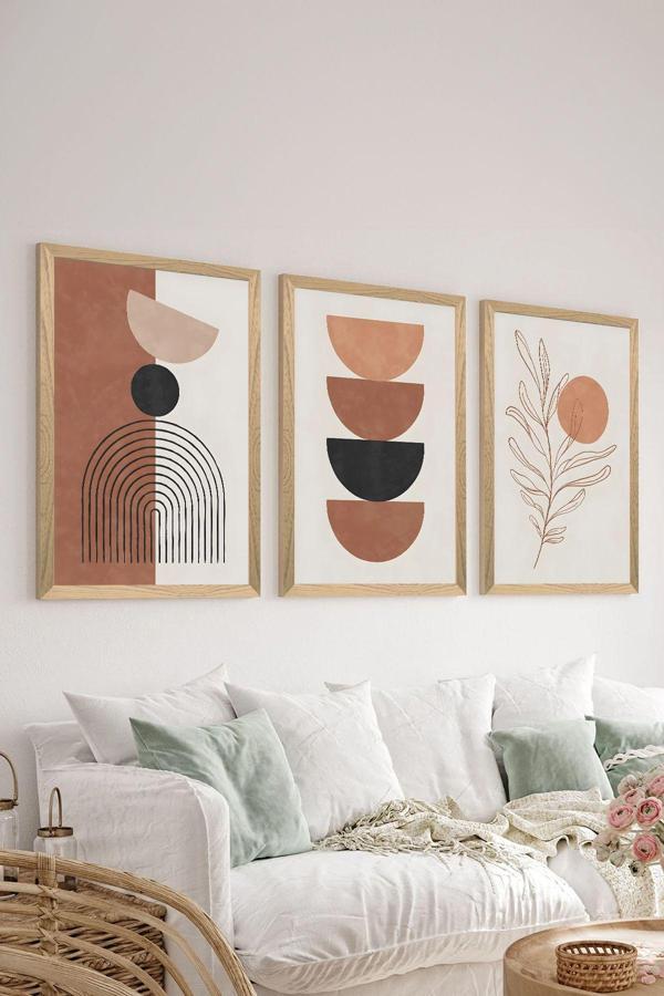 Artavessa 3 Parça Ahşap Çerçeve Görünümlü Mdf Poster Tablo Seti - Set 84 - Image 1