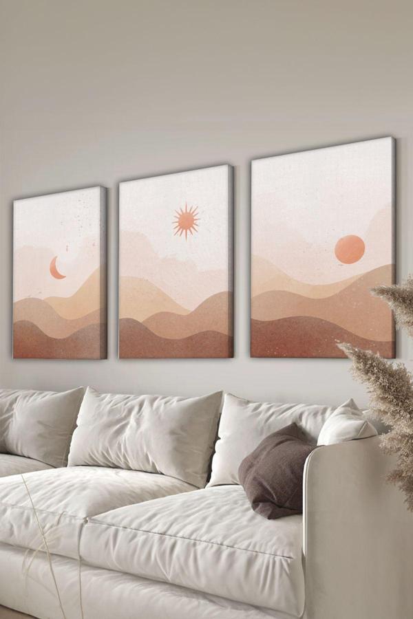 Artavessa Dekoratif 3 Parça Kanvas Tablo - 3Cnvs10 - Image 1