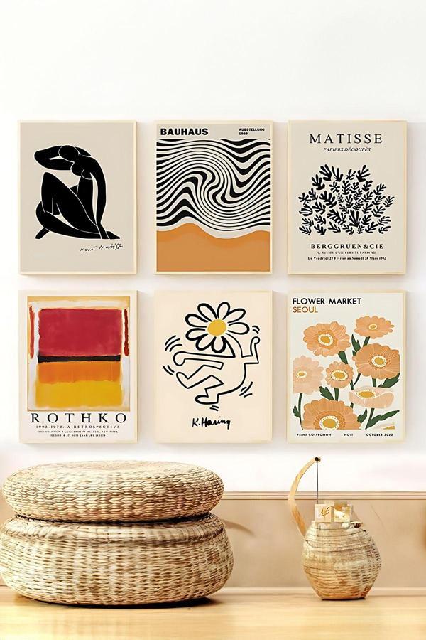 Artavessa 6 Parça Çerçeve Görünümlü Mdf Tablo Seti - Image 1