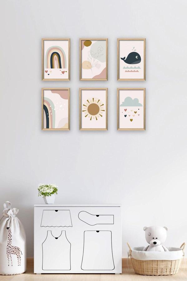 Artavessa 6 Parça Çerçeve Görünümlü Mdf Tablo Seti - Image 1