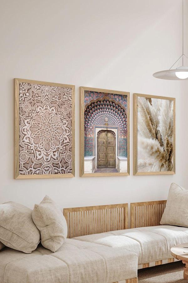 Artavessa 3 Parça Ahşap Çerçeve Görünümlü Mdf Tablo Seti - Ersycrvsz3Set7 - Image 1
