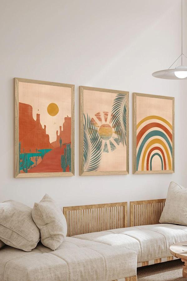 Artavessa 3 Parça Ahşap Çerçeve Görünümlü Mdf Poster Tablo Seti - Set 11 - Image 1