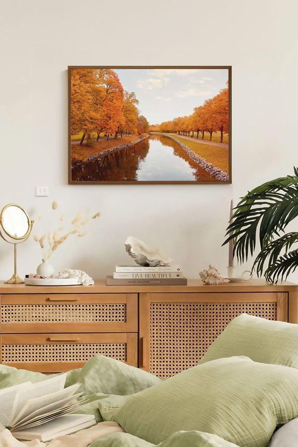 Artavessa Tek Parça Kahverengi Gerçek Ahşap Çerçeveli Tablo Seti - Model 13 - Image 1