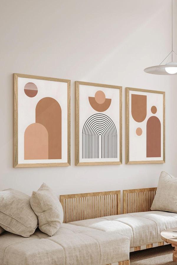 Artavessa 3 Parça Ahşap Çerçeve Görünümlü Mdf Poster Tablo Seti - Set 47 - Image 1