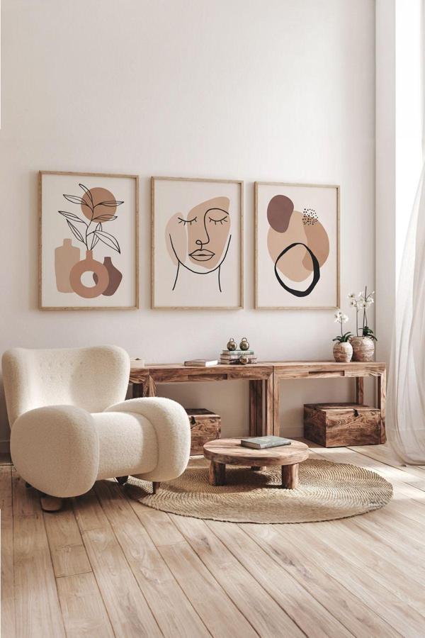 Artavessa Gerçek Ahşap Çerçeveli 3 Parça 3D Poster Tablo Seti - Image 1
