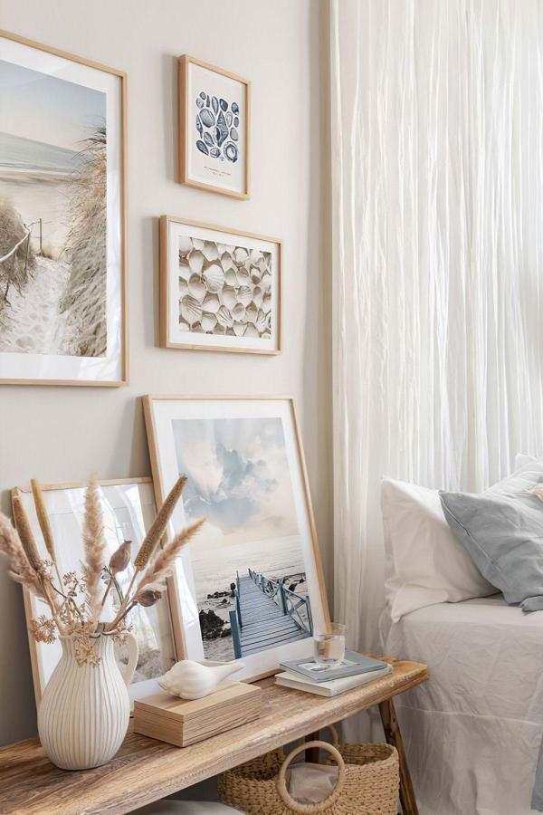 Artavessa 5 Parça Ahşap Çerçeve Görünümlü Mdf Tablo Seti - Image 1