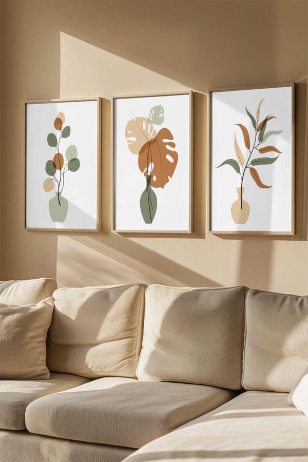 Artavessa Gerçek Ahşap Çerçeveli 3 Parça 3D Poster Tablo Seti - Image 1